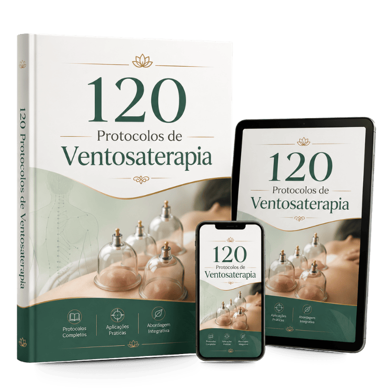 120 Protocolos de Ventosaterapia em mockup digital