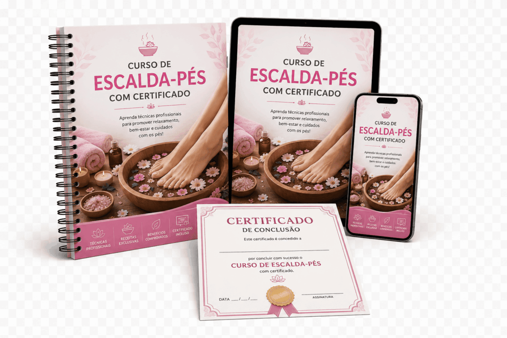 Mockup do bônus Curso de Escalda-Pés com Certificado