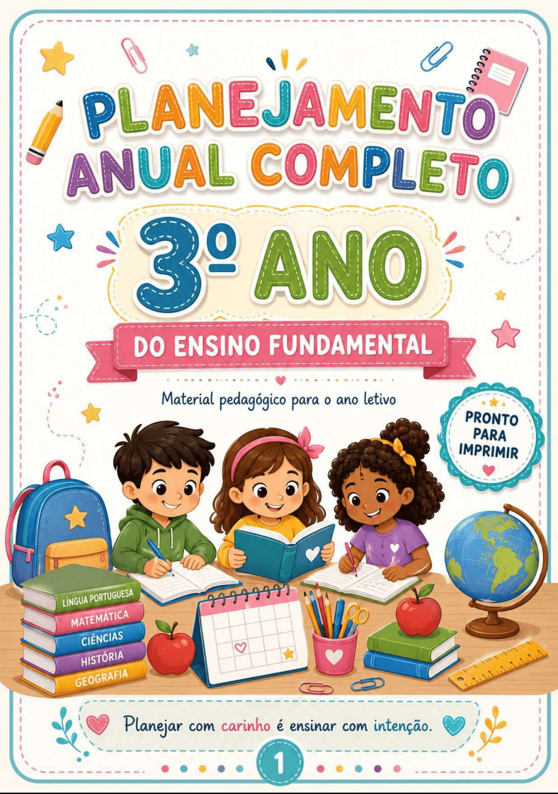 Capa do Planejamento Anual Completo 3º Ano